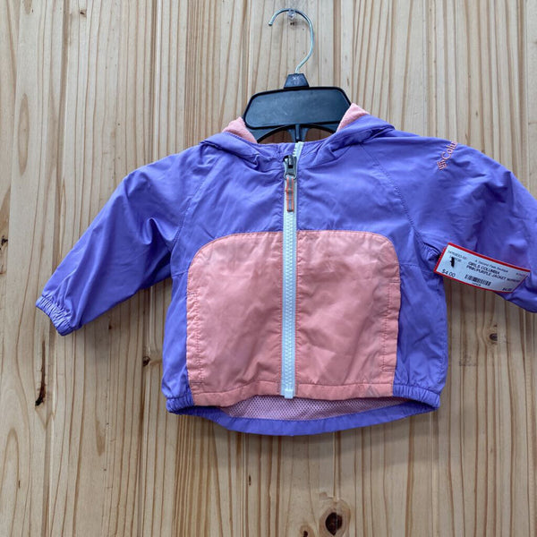 GIRLS COLUMBIA PINK/PURPLE JACKET W/FROG ON HOOD 3/6M