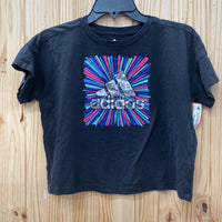 GIRLS ADIDAS BLK/MULTI COLOR CROP TOP M 10/12