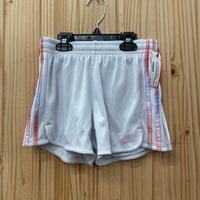 GIRLS ADIDAS SHORTS WHITE/PURPLE/MAUVE M 10/12
