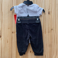 BOYS NIKE 2PC SET BLK/WHITE 6M