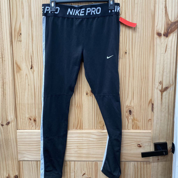 WOMENS NIKE PRO LEGGINGS BLK/WHITE XL