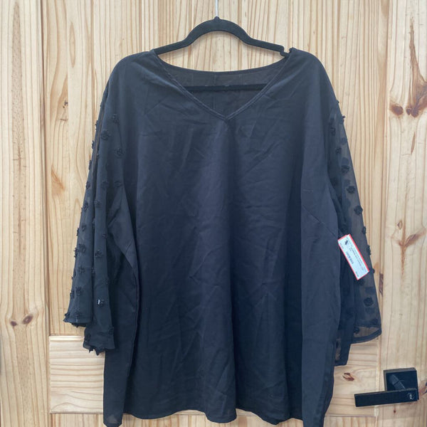 WOMENS BLK CASUAL TOP 4XL
