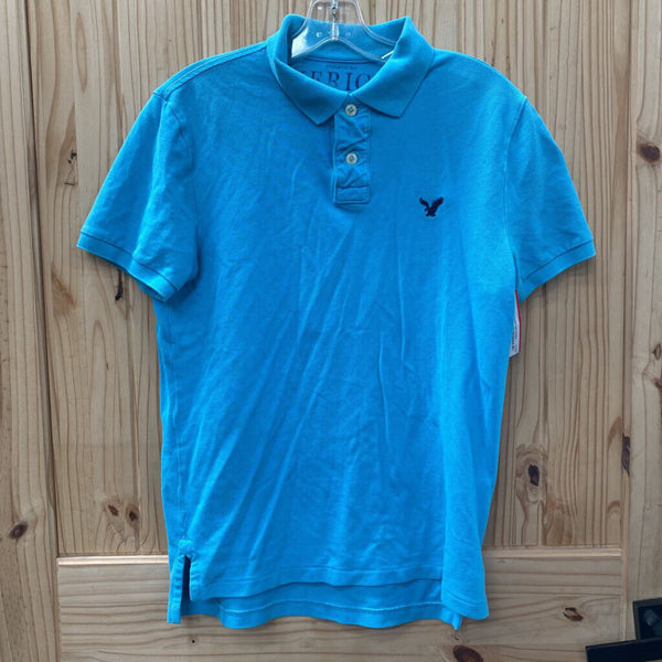 MENS AMERICAN EAGLE SKY BLUE POLO SHIRT S