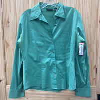 WOMENS NEW YORK & COMPANY GREEN LS SHIRT M