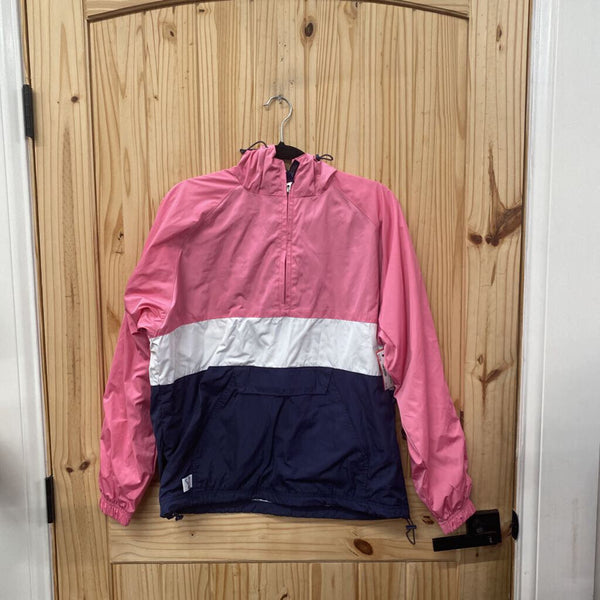 WOMENS JADELYNN BROOKE PULLOVER JACKET NAVY BLUE/WHITE/PINK S