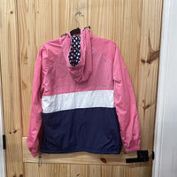 WOMENS JADELYNN BROOKE PULLOVER JACKET NAVY BLUE/WHITE/PINK S