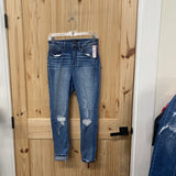 WOMENS BUCKLE BLACK DENIM DIST. JEANS 27