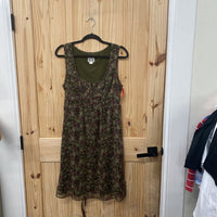 WOMENS CONVERSE FLORAL OLIVE GREEN SL DRESS L