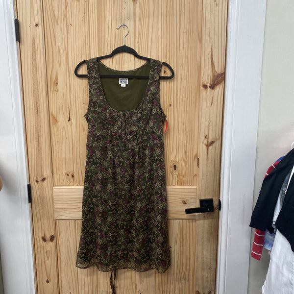 WOMENS CONVERSE FLORAL OLIVE GREEN SL DRESS L