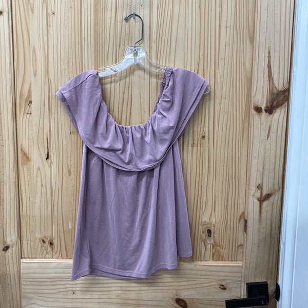 WOMENS GREEN ENVELOPE MAUVE CASUAL TOP M