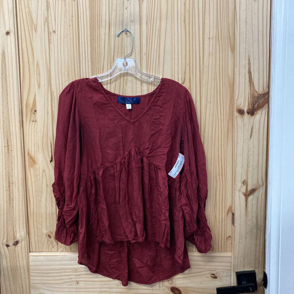 WOMENS BLUE RAIN CASUAL TOP DK WINE S