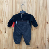 BOYS GUNS N ROSES 2PC SET BLK/DK GREY 0/3M