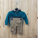 BOYS WONDER NATION 2PC SET GREEN/BEIGE PLAID 0/3M