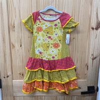 GIRLS JELLY THE PUG DRESS YELLOW/ORANGE/DK PINK 10