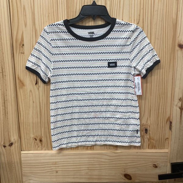 WOMENS VANS SHIRT TAUPE/BLK/WHTE/PINK M