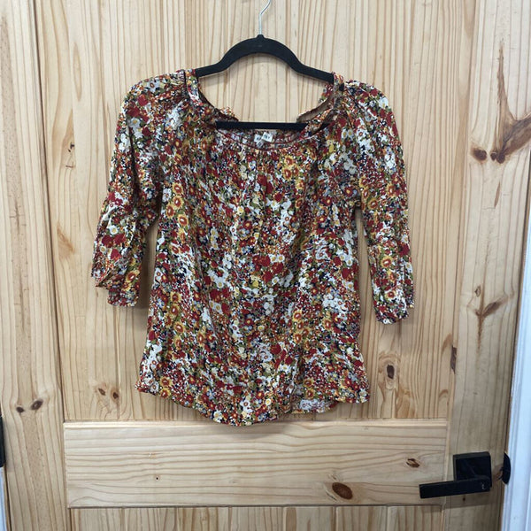 WOMENS ARTISAN NY FLORAL CASUAL TOP XS