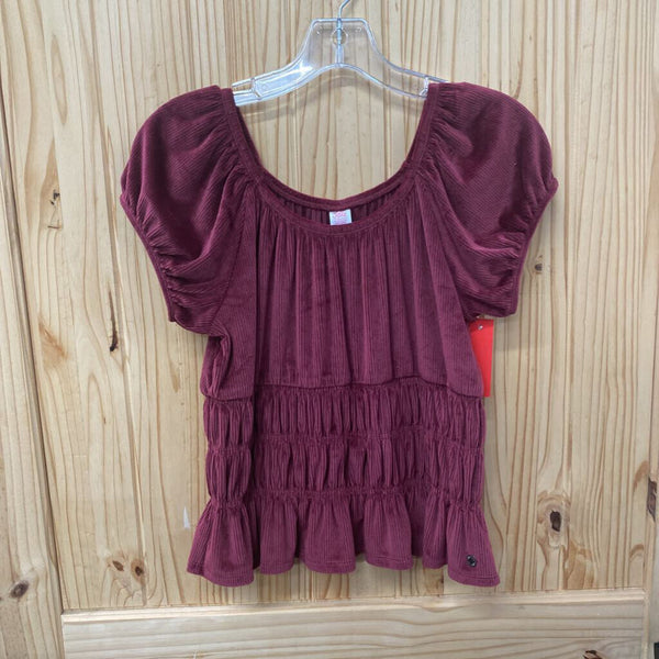 GIRLS JUSTICE BURGUNDY CASUAL TOP XL 16/18