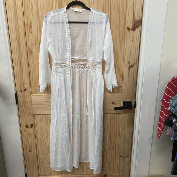 WOMENS REBELLION WHITE SHEER CARDIGAN M