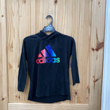 GIRLS ADIDAS BLK LS HOODED SHIRT M 10/12