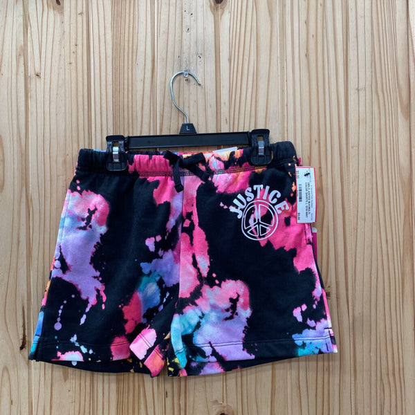 GIRLS JUSTICE BLK/MULTI COLOR SHORTS L 12/14 NWT
