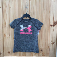 GIRLS UNDER ARMUR GREY/WHITE/PINK SHIRT YMD 10