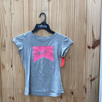GIRLS NIKE SHIRT GREY/PINK M 10/12
