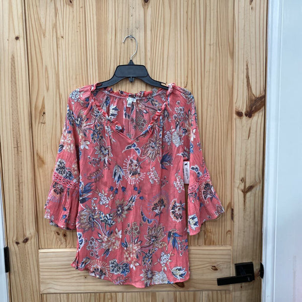WOMENS SPENSE PINK FLORAL TOP M