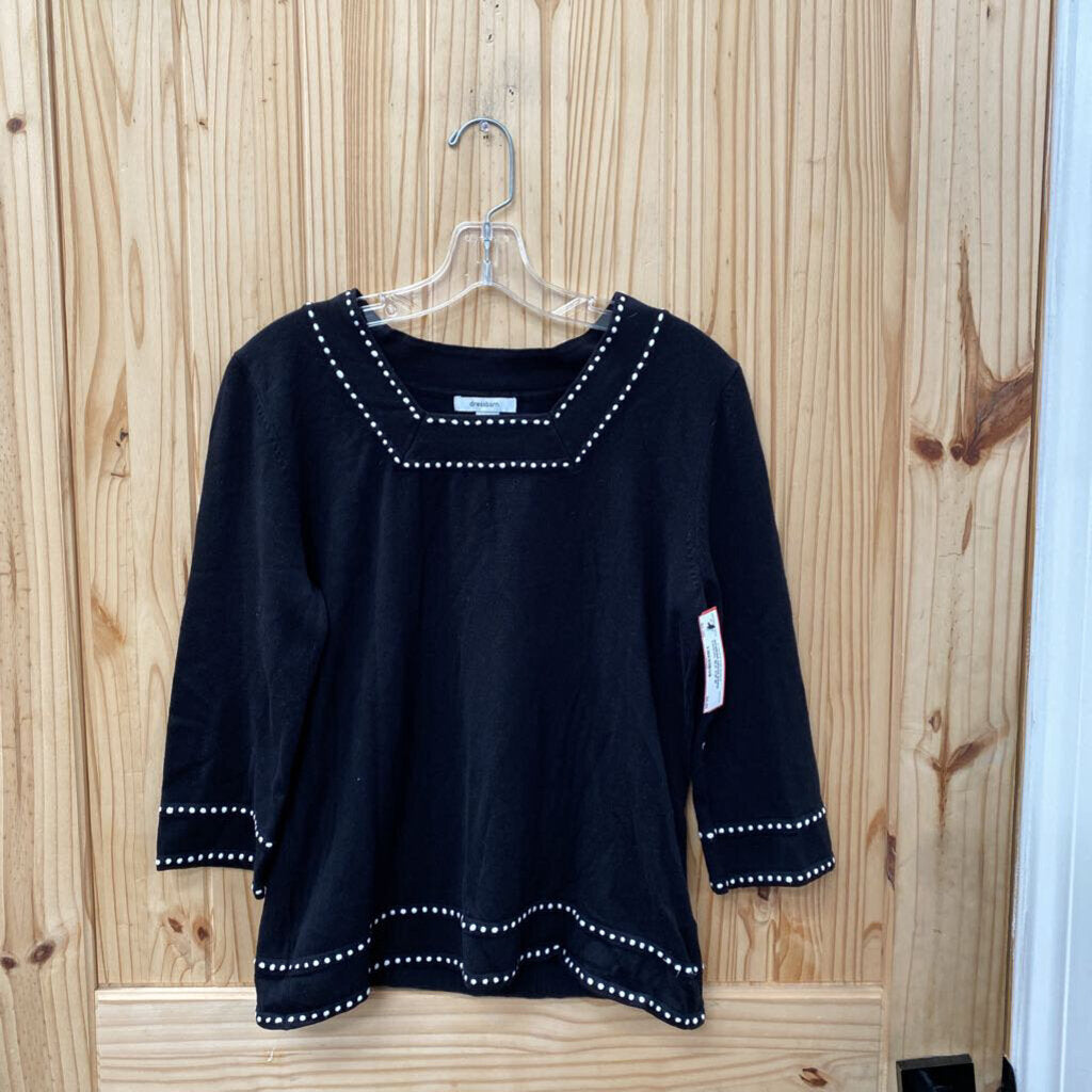 WOMENS DRESS BARN CASUAL BLK TOP M
