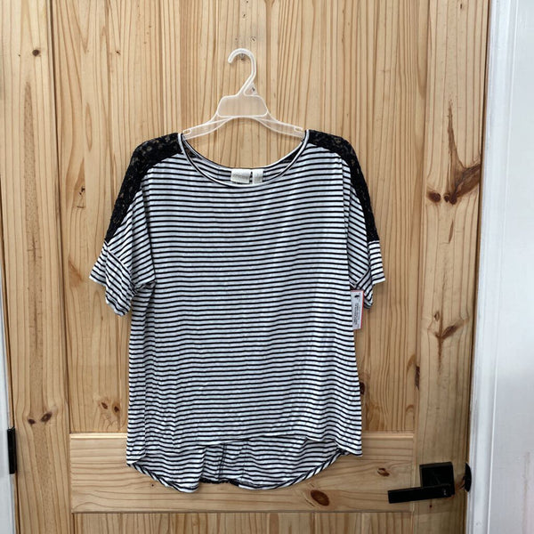 WOMENS CHICOS CASUAL TOP BLK/WHITE STRIPE 1