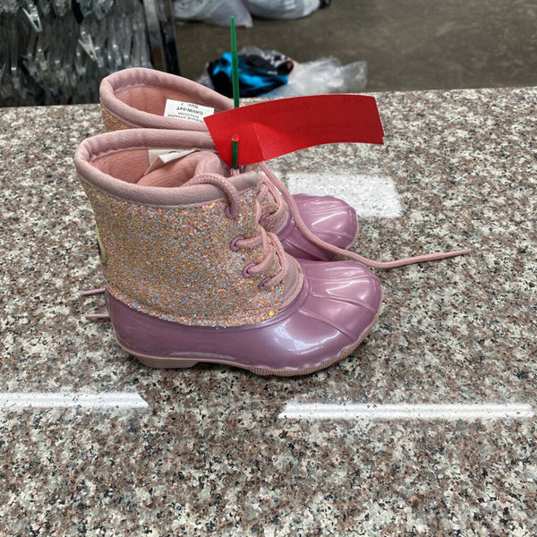 GIRLS PINK RAIN BOOTS 7