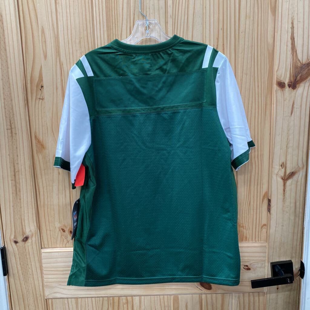 MENS JETS JERSEY SHIRT DK GREEN/WHITE L NWT