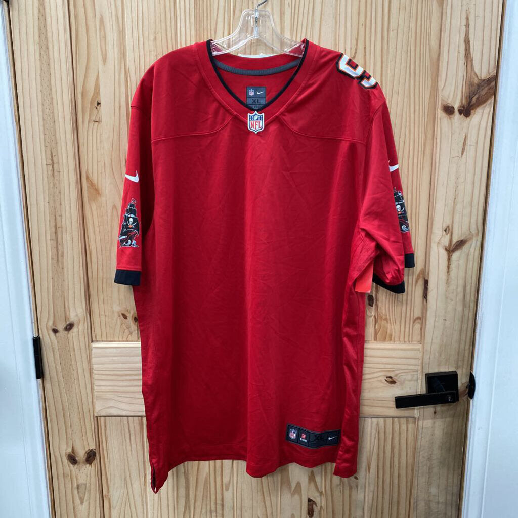 MENS NIKE NFL BUCCS JERSEY SHIRT RED/BLK XL NWOT spw