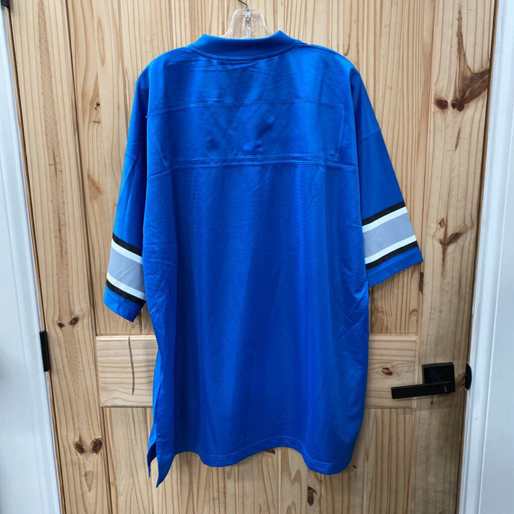 MENS LIONS NFL JERSEY SHIRT SKY BLUE/WHITE/BLK/GREY 2XL NWT
