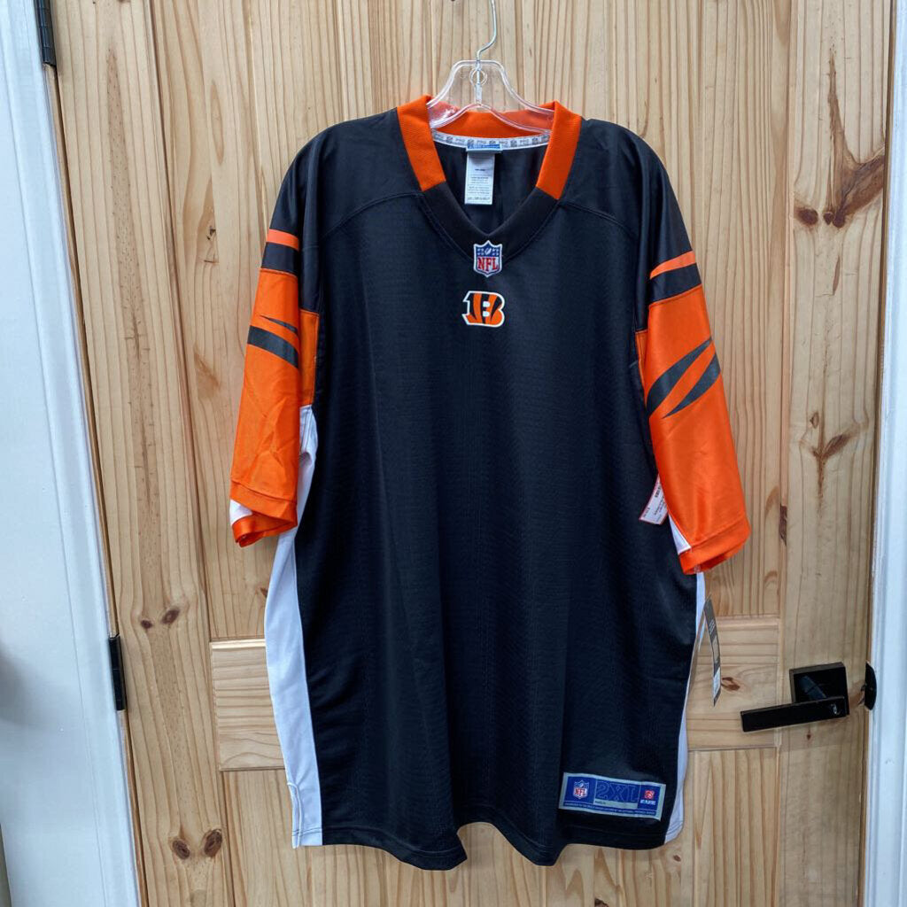 MENS BENGALS JERSEY SHIRT ORANGE/BLK/WHITE 2XL NWT