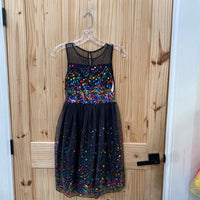 GIRLS SPEECHLESS BLK/MULTI COLOR SEQUIN DRESS 12