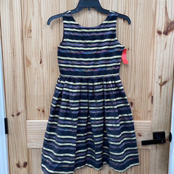 GIRLS GYMBOREE SL CASUAL DRESS BLK/GOLD 12