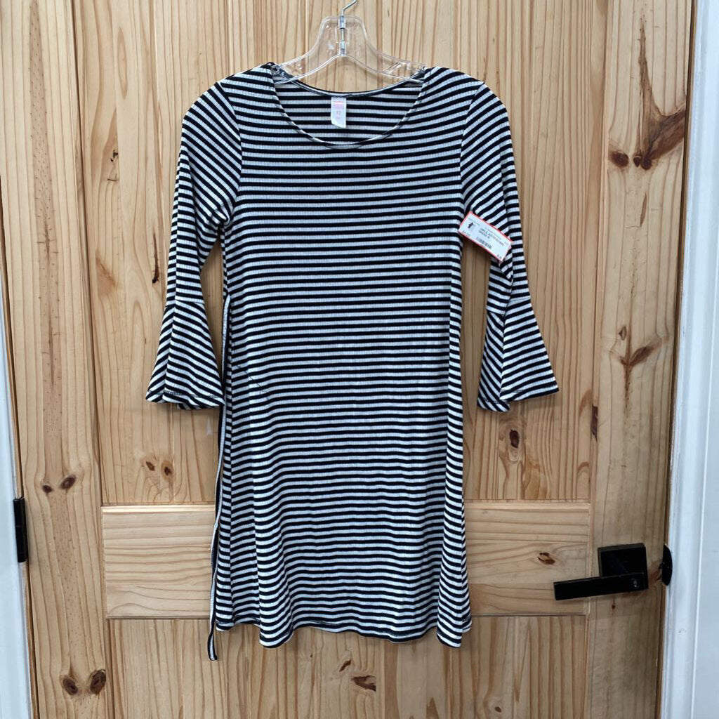 GIRLS JUSTICE BLK/WHITE DRESS 12
