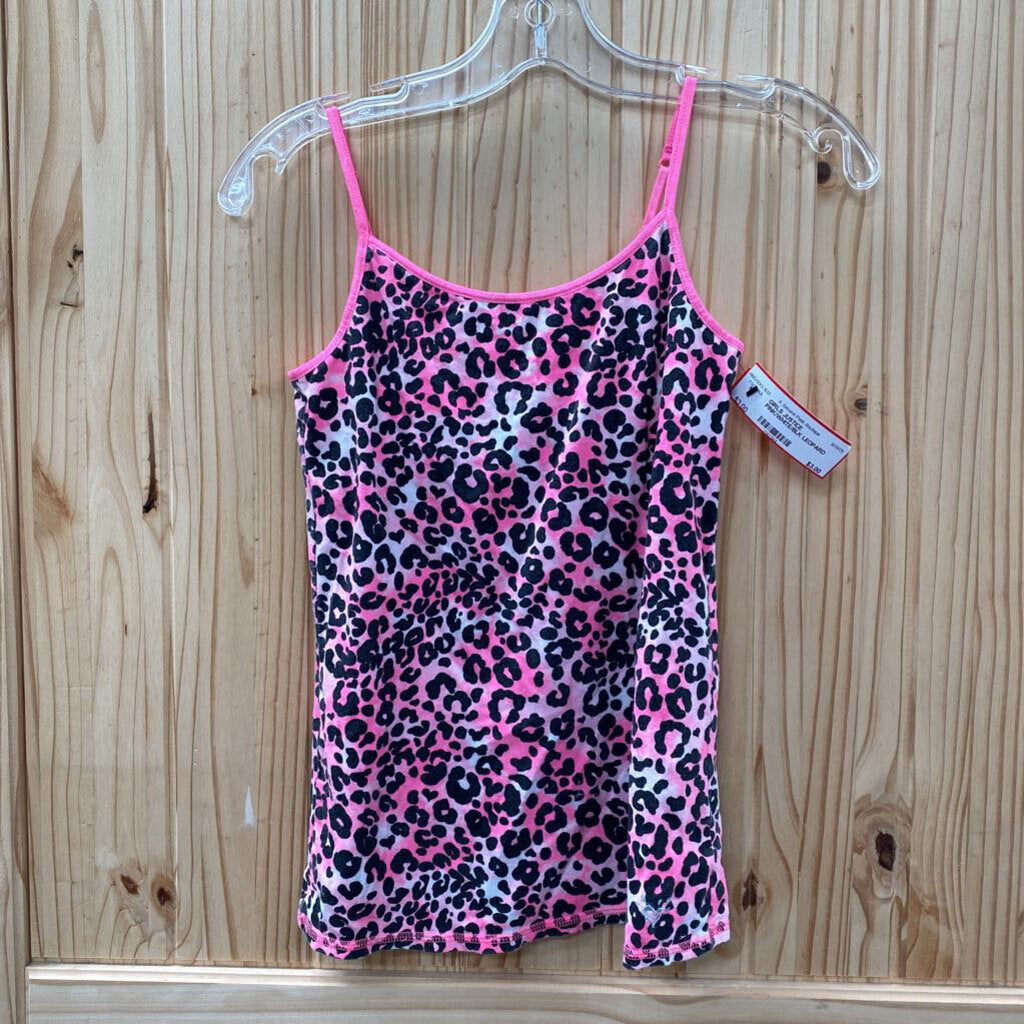 GIRLS JUSTICE PINK/WHITE/BLK LEOPARD TANK 14