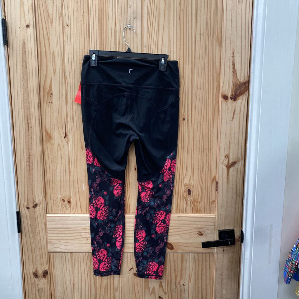 WOMENS ZYIA BLK/FLORAL LEGGINGS 8/10