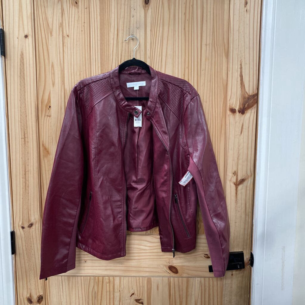 WOMENS NY&C MAROON CASUAL JACKET XXL NWT spw
