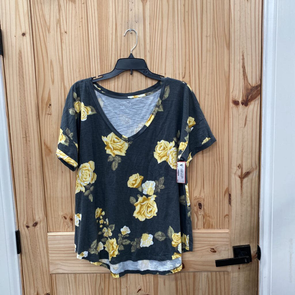 WOMENS 24/7 GREEN FLORAL TOP XXL