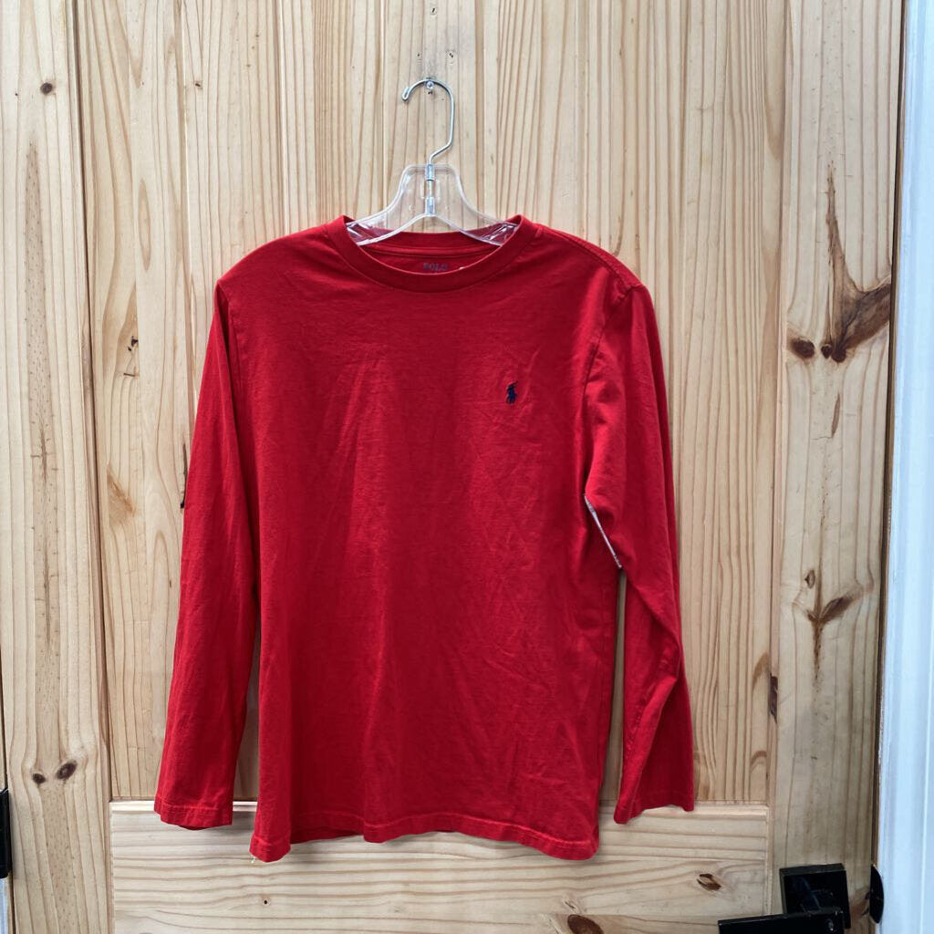BOYS POLO RALPH LAUREN LS RED SHIRT L 14/16