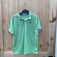 BOYS UNDER ARMOUR LIME GREEN POLO SHIRT YLG 12