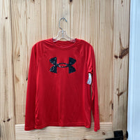 BOYS UNDER ARMOUR LS SHIRT RED/BLK/WHITE YLG 12