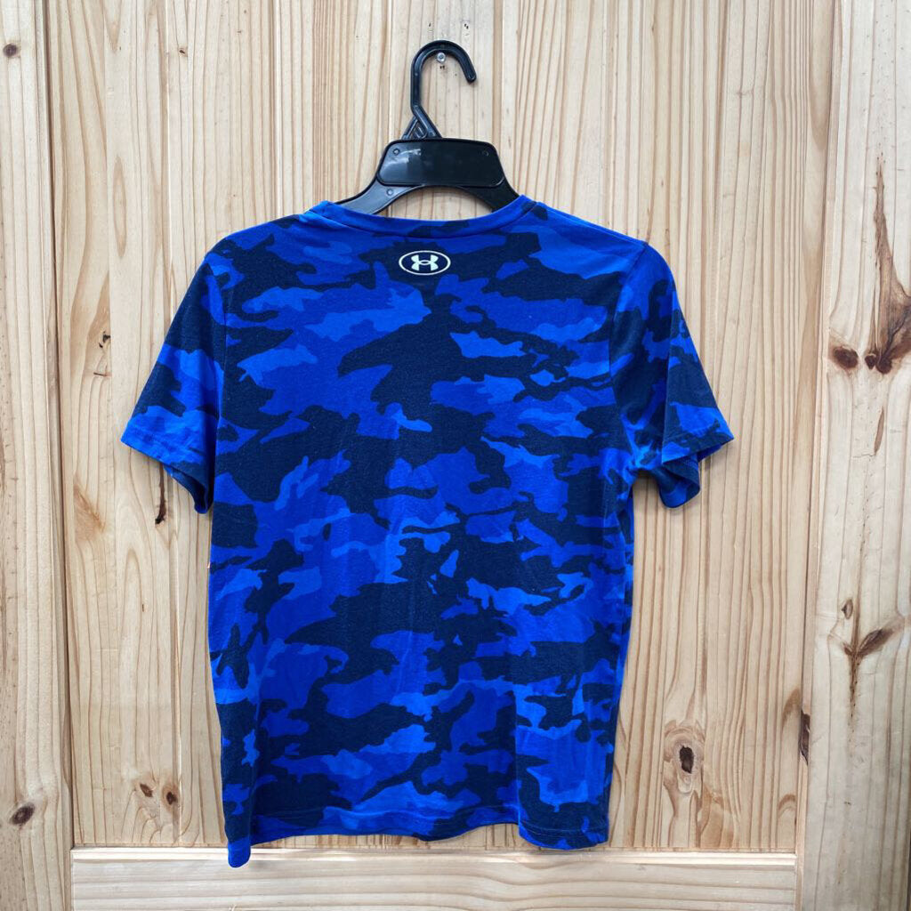 BOYS UNDER ARMOUR BLUE CAMO SHIRT YLG 12