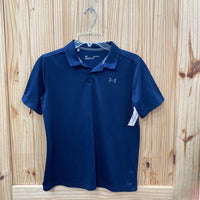 BOYS UNDER ARMOUR NAVY BLUE POLO SHIRT YLG 12