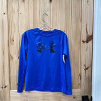 BOYS UNDER ARMOUR ROYAL BLUE LS SHIRT YLG 12 spw