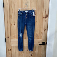 WOMENS KANCAN DK DENIM DIST. JEANS 5