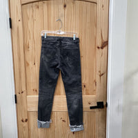 WOMENS RISEN BLK DENIM DIST. JEANS 5