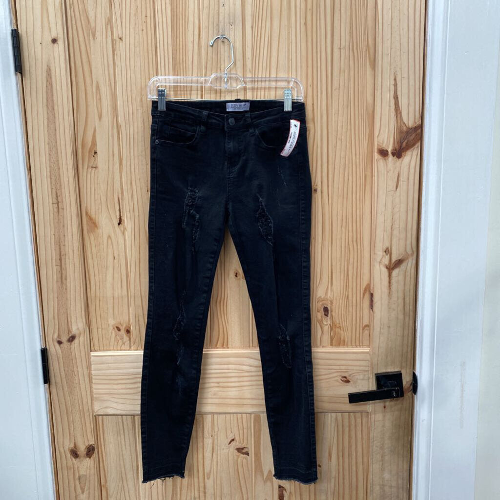 WOMENS JUDY BLUE BLK DENIM DIST. JEANS 5